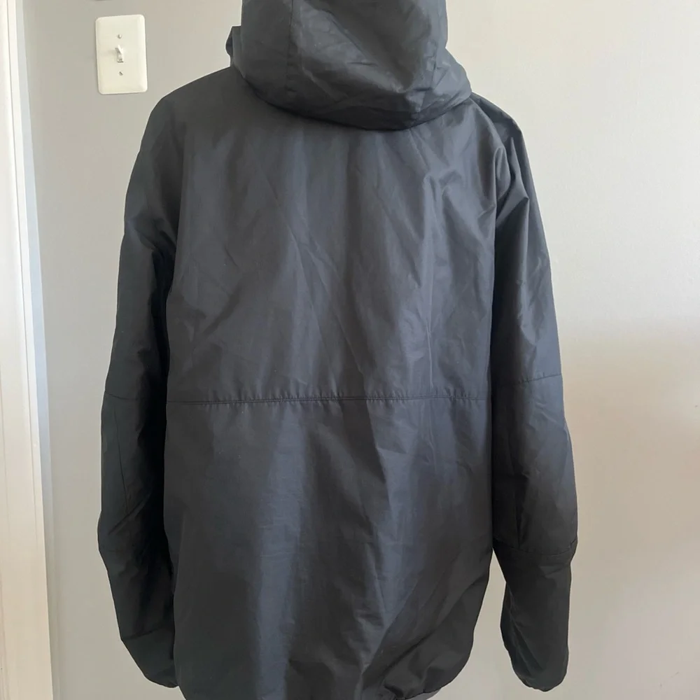 VINTAGE Nike blue label RARE hooded black zipup jacket w/fleece inside 1980s Med